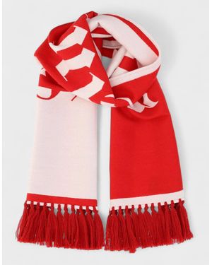 Palm Angels Logo Knitted Scarf - Red