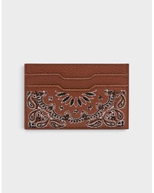 Amiri Leather Bandana Cardholder - Brown