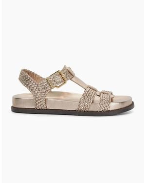 Dune Lo Looking Textured Open Toe Fisherman Sandals - White
