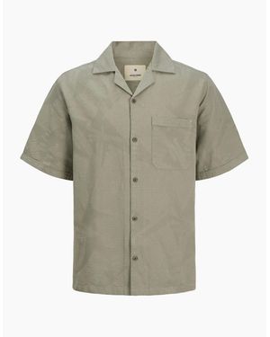 Jack & Jones Bluluke Jacquard Resort Short Sleeve Shirt - Grey