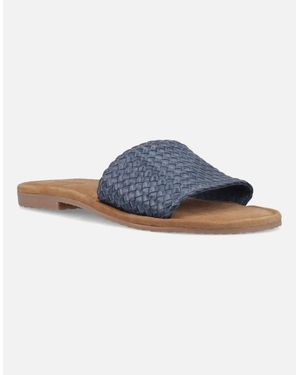 Hush Puppies Hetty Slide Leather Wide Sandals - Blue