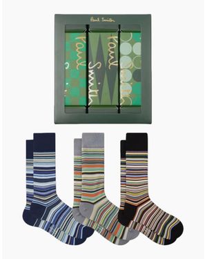 Paul Smith 3 Pack Sig Cracker Socks 1A Mix_1 - Green