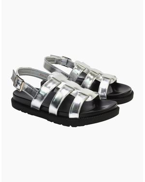XY London Ladies Gayna Strappy Sling Back Sandals - Metallic