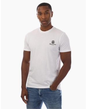 Aquascutum Regular Fit Logo Print Crew Neck T-Shirt - White