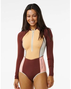 Rip Curl Rip Curl Bloack Party Long Sleeve Uv Protect Surf Suit - Red