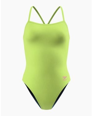 Speedo Ladies 2.0 Solid V-Cut One Piece Swimsuit - Green
