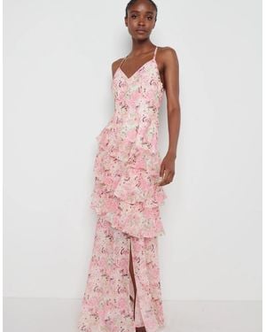 Pretty Lavish Hettie Asymmetric Ruffle Dress - Pink
