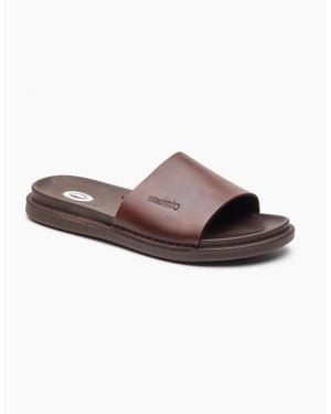 Base London London Albany Leather Slides - Brown