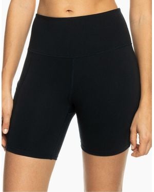 Roxy Heart Into It Biker Running Shorts - Black