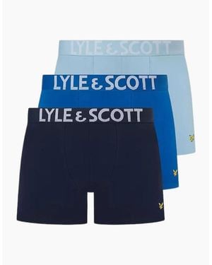 Lyle & Scott 3-Pack Daniel Boxer Briefs, Mix - Blue