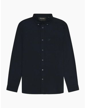 Lyle & Scott Lyle & Scott Tonal Plain Oxford Shirt - Blue