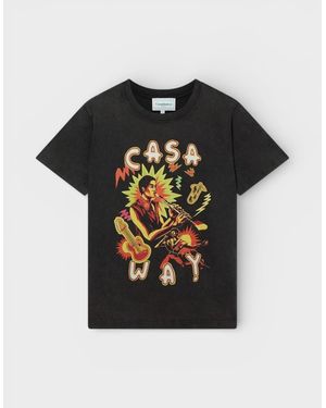 CASABLANCA Printed T-Shirt Music For The People Faded - Black
