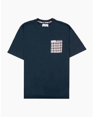 Aquascutum Club Check Pocket T Shirt 11 - Blue