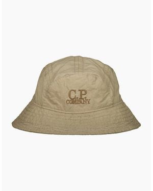 C.P. Company Panama-R Logo Bucket Hat - Natural