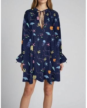 Oceanus X It's 9Pm Margot Sealife Dress - Blue
