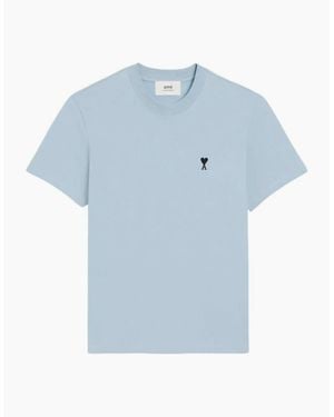 Ami Paris 'Ami De Coeur' Heart T-Shirt Sky - Blue