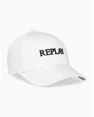 Replay Embroidered Logo Baseball Cap - White