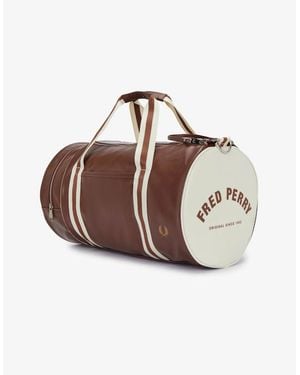 Fred Perry Recycled Polyester Classic Barrel Bag - Brown