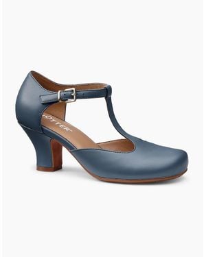 Hotter Tempo T-Bar Court Shoes - Blue