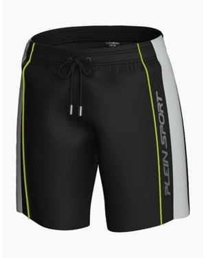 Philipp Plein Plein Sport Vertical Logo Long Boardshort Swim Shorts - Black