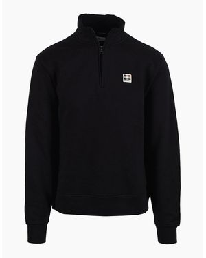 Aquascutum Badge Half Zip - Black