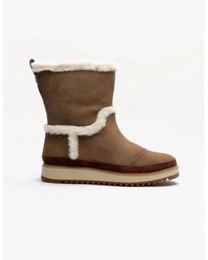 TOMS Makenna Suede Boots Taupe - Brown
