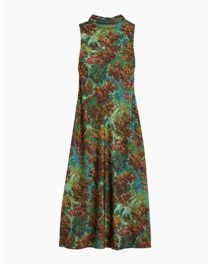 Ted Baker Eyva Printed Cowl Neck Midi Slip Dress - Green