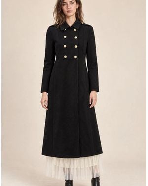 James Lakeland Military Long Coat - Black