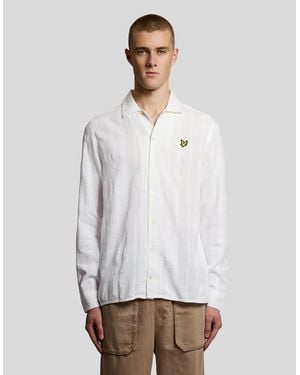 Lyle & Scott Cotton Check Textured Shirt - White
