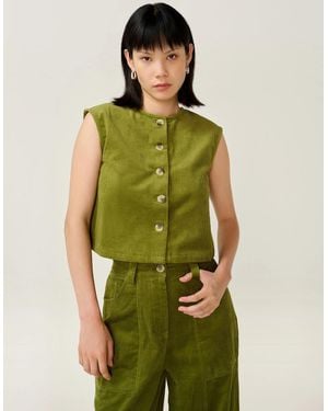 OMNES Cosme Cord Top - Green