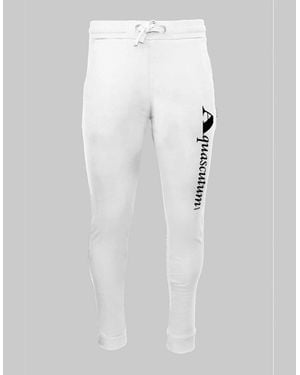 Aquascutum Logo Print Slim Tapered Joggers - White