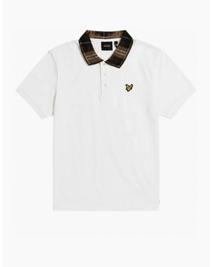 Lyle & Scott Lyle & Scott Archive Tartan Collar Polo Shirt Heritage Inspired - White