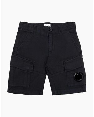 C.P. Company Undersixteen U16 Stretch Satten Lens Cargo Shorts 999 - Blue