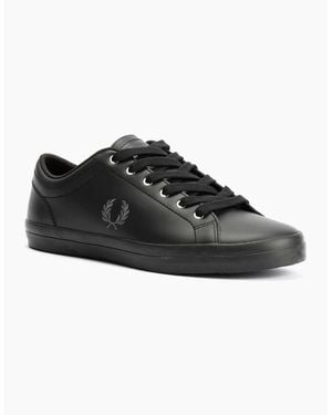 Fred Perry Baseline Leather Trainers - Black