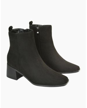 XY London Ladies Angela Low Block Heel Ankle Boots - Black