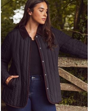 Live Unlimited London Quilted Jacket With Cord Detailing - Blue