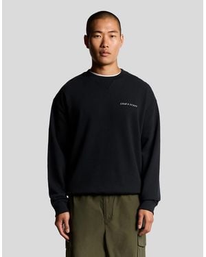 Lyle & Scott Script Brushback Fleece Sweatshirt - Black