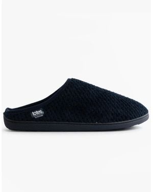 Totes Isotoner Swept Back Popcorn Mule Mule Slippers - Blue