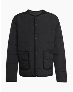 adidas Solid Patterned Snap Button Jacket - Black