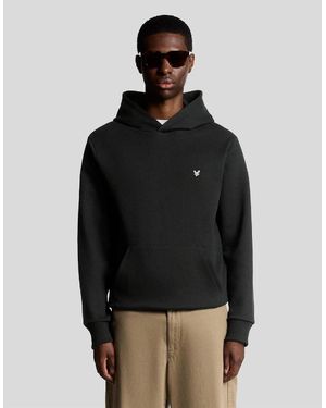 Lyle & Scott Diagonal Weave Hoodie - Black
