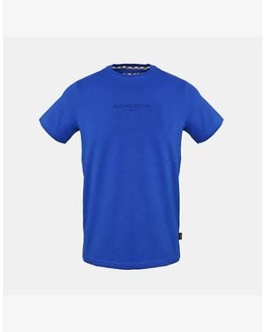 Aquascutum Text Graphic Crew Neck Short Sleeve T-Shirt - Blue