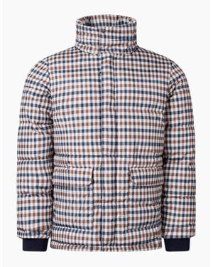 Aquascutum Active Puffer Check Jacket - Grey