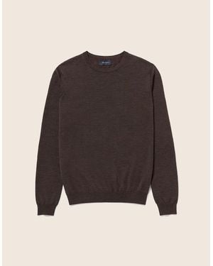 Oliver Sweeney Merino Wool Crew Neck Jumper - Brown