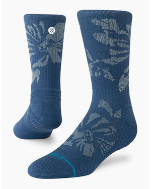 Stance Flora Scan Mid Ribbed Crew Socks - Blue