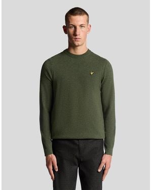 Lyle & Scott Lambswool Blend Crew Neck Jumper - Green