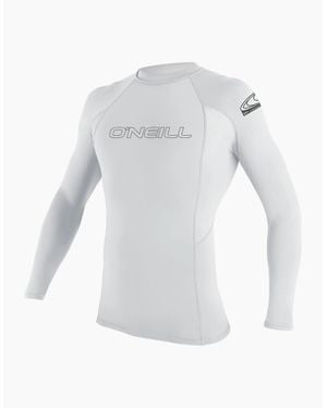 O'neill Sportswear Basic Skins Long Sleeve Rash Vest - White