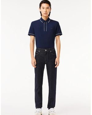 Lacoste Slim Fit Stretch Cotton Denim Jeans - Blue