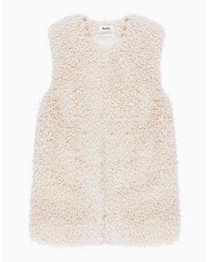 Ro&zo Petite Ivory Faux Shearling Longline Gilet - Natural