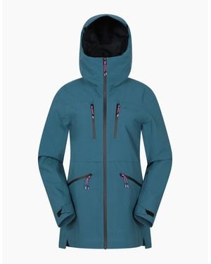 Mountain Warehouse Ladies Tempest Waterproof 3 Layer Ski Jacket - Blue