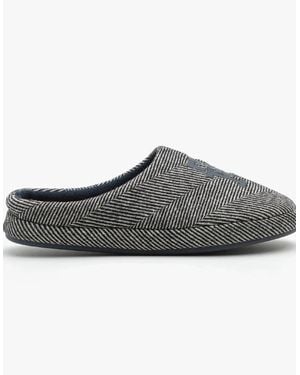 Tommy Hilfiger Herringbone Home Slippers - Grey